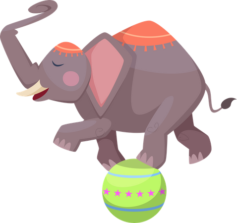 Elefant auf Ball  Illustration