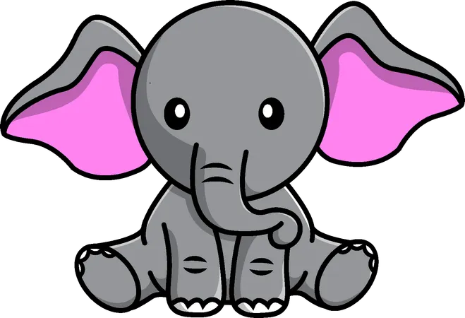 Elefant sitzend  Illustration