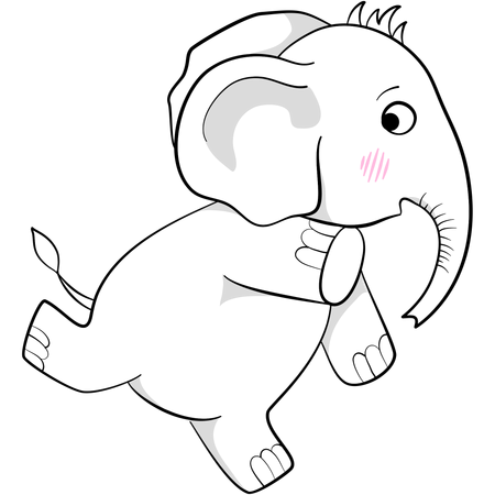 Elefante fofo se divertindo  Ilustração