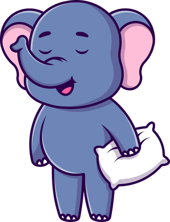 Elefante indo dormir  Ilustração