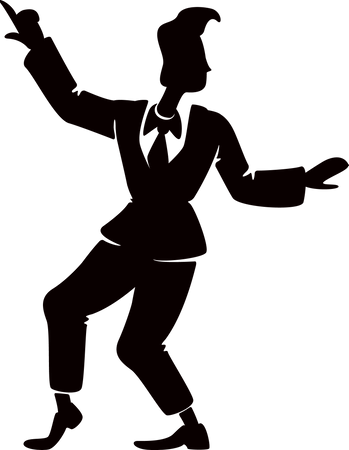 Danseur élégant de boogie woogie  Illustration