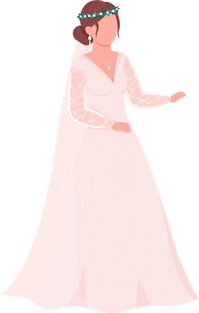 Elegant bride in dress Illustration