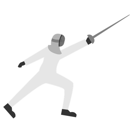 Elegant duel fencing  Illustration