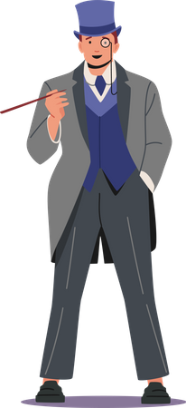 Elegant Nineteenth Century spy  イラスト