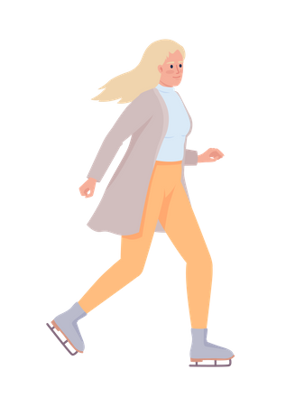 Elegant woman skating on ice  Illustration