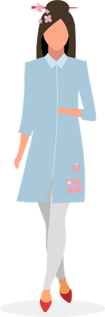 Fille japonaise élégante  Illustration