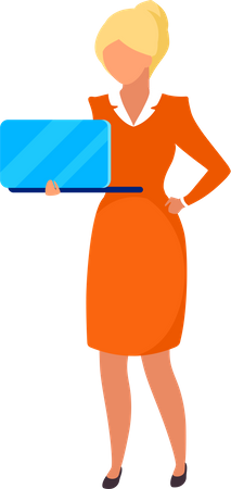 Elegante Frau mit Laptop  Illustration