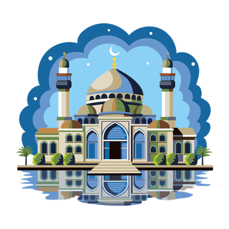 Elegante Moschee  Illustration