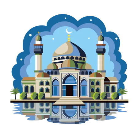 Elegante Moschee  Illustration