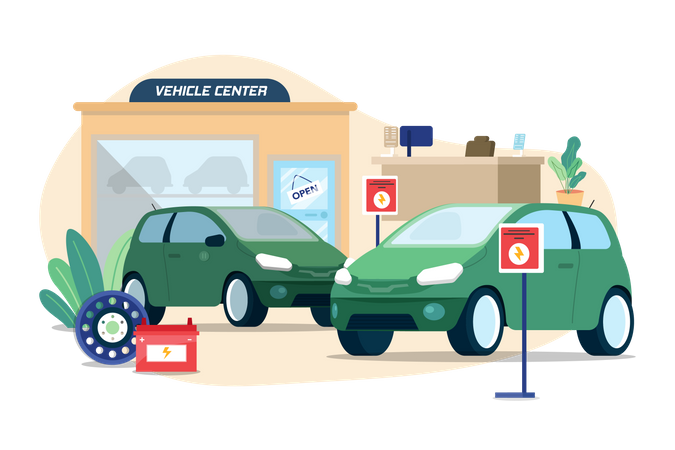 Elektronisches Fahrzeugzentrum  Illustration