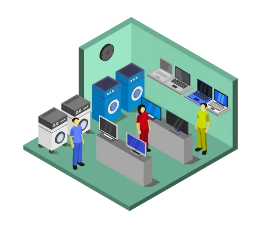 Elektronikgeschäft  Illustration