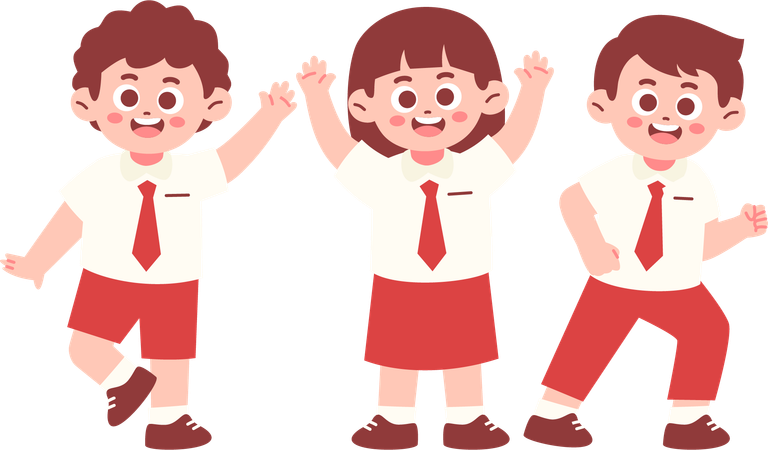 Elementary School Students  Illustration