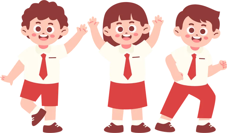Elementary School Students  Illustration