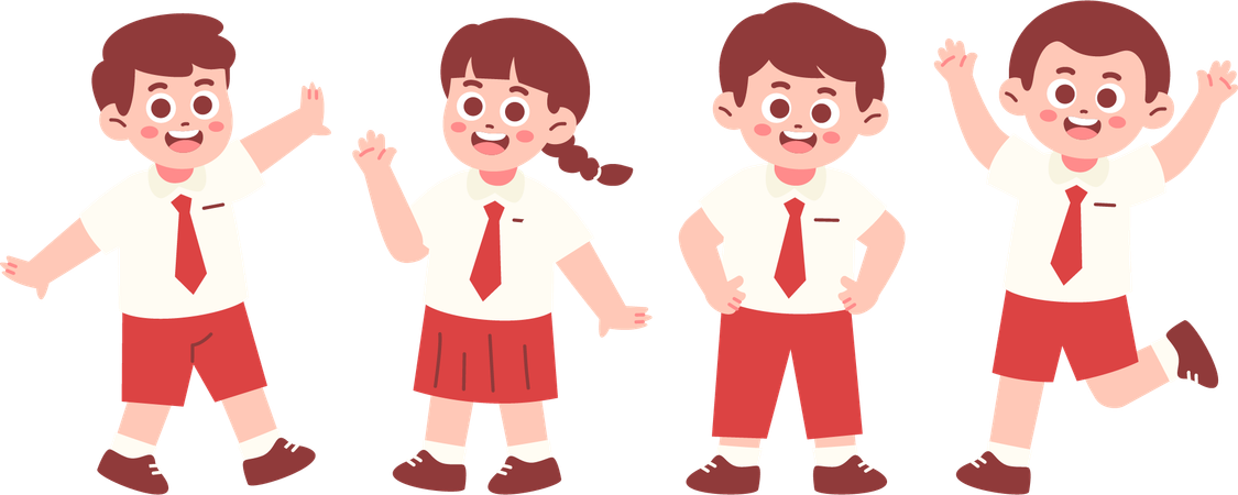 Elementary School Students  Illustration