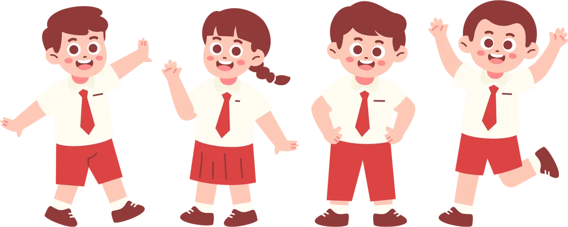 Elementary School Students  Illustration
