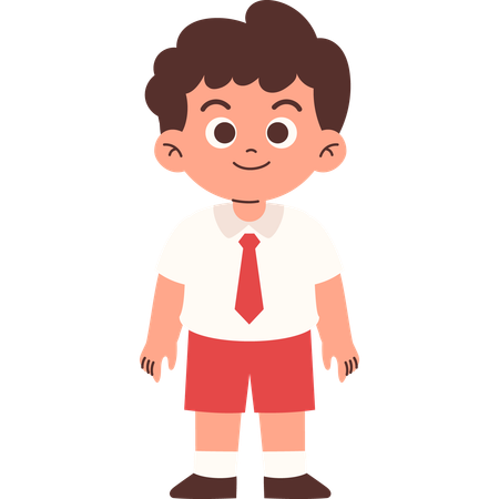 Elementary Student giving standing pose  Illustration