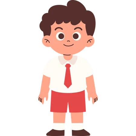 Elementary Student giving standing pose  Illustration