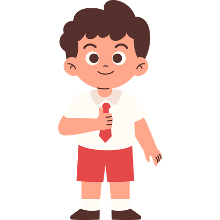 Elementary Student Giving Thumbs Up  Illustration