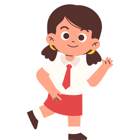 Elementary Student saying hello  Illustration