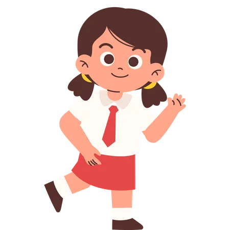 Elementary Student saying hello  Illustration