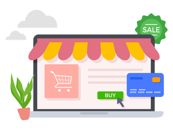 Elementos de design de compras online  Ilustração
