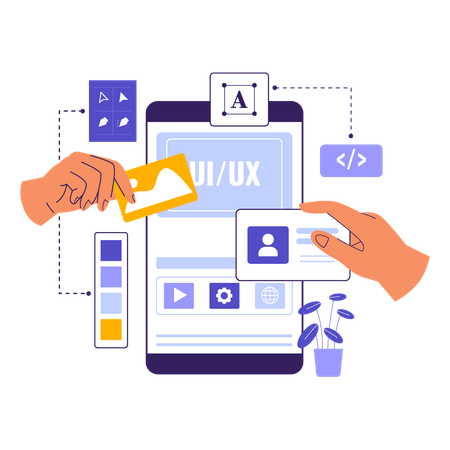 Elementos de design UI UX para interface móvel  Ilustração