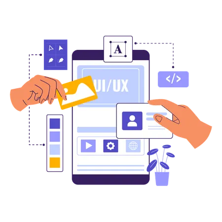 Elementos de design UI UX para interface móvel  Ilustração