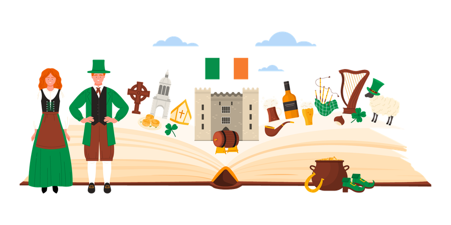 Elementos de la cultura irlandesa  Ilustración