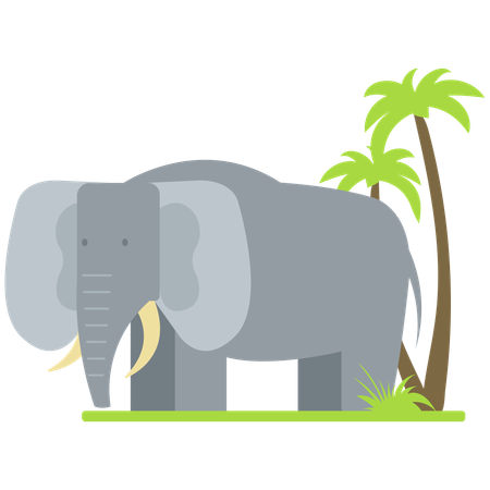 Elephant at zoo  Illustration