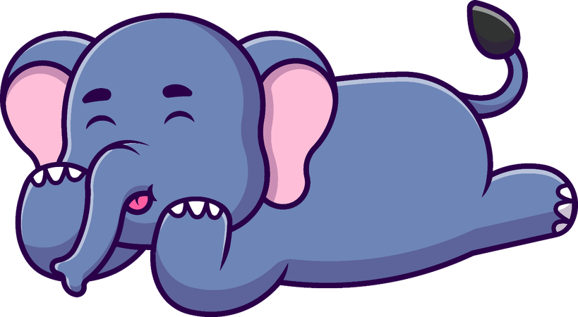 Éléphant couché  Illustration