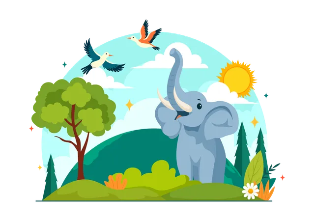 Elephant Day  Illustration