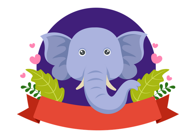 Elephant Face  Illustration