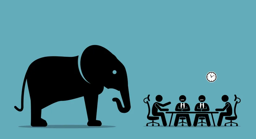 Elephant in the room  Illustration