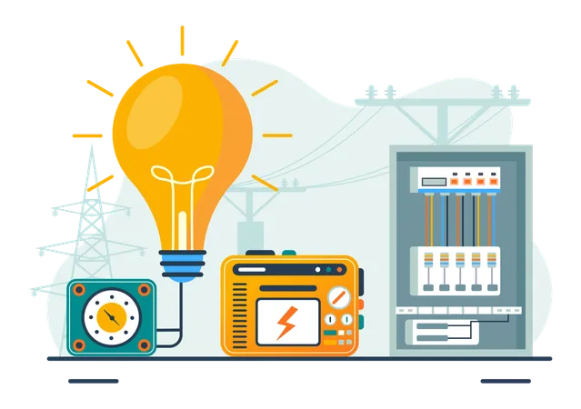 Serviço de energia elétrica  Ilustração