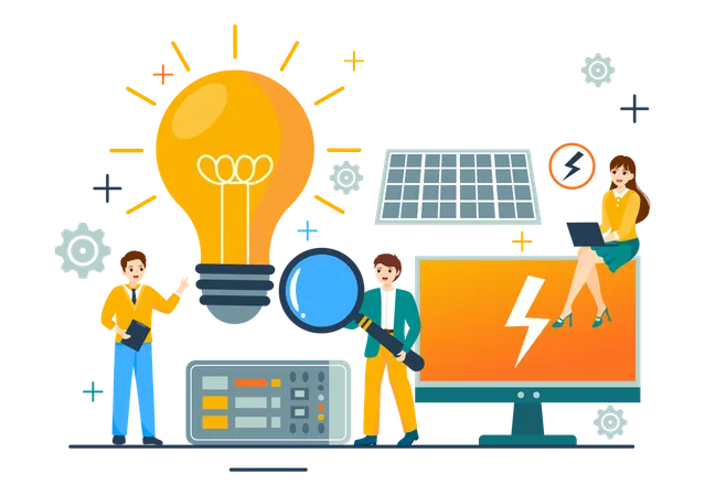 Serviço de manutenção de energia elétrica  Ilustração