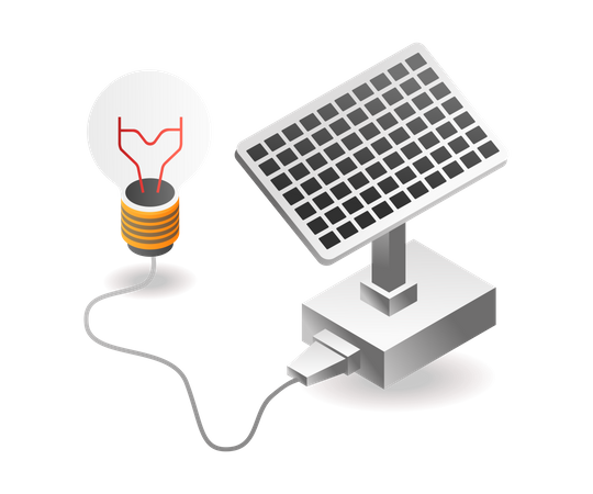 Eletricidade solar  Ilustração