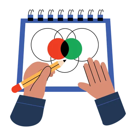 Élève créant des cercles interactifs  Illustration