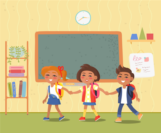 Élèves à l'école  Illustration
