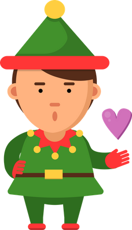 Elf showing heart Illustration