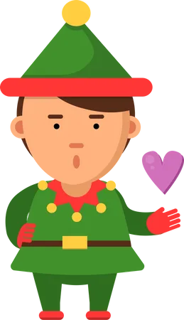 Elf showing heart  Illustration