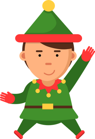 Elf waiving hand  Illustration