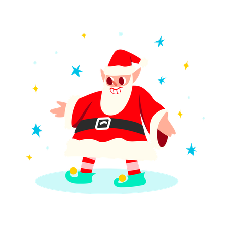 Elfe en costume de père Noël  Illustration
