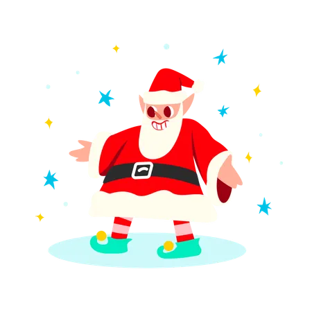 Elfe en costume de père Noël  Illustration
