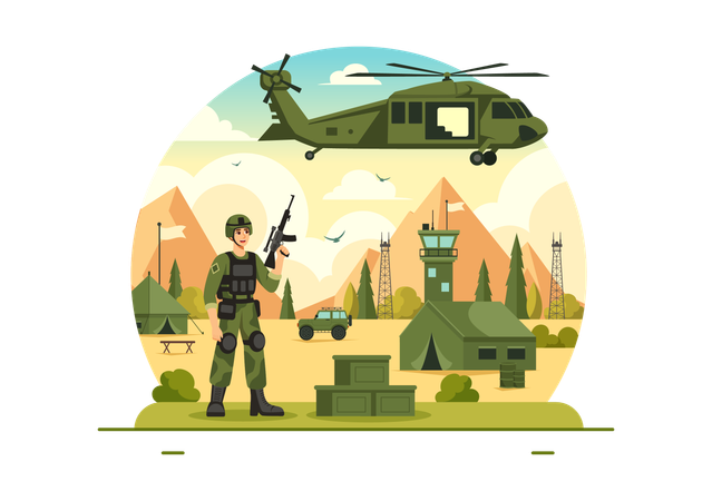 Elicottero militare  Illustration