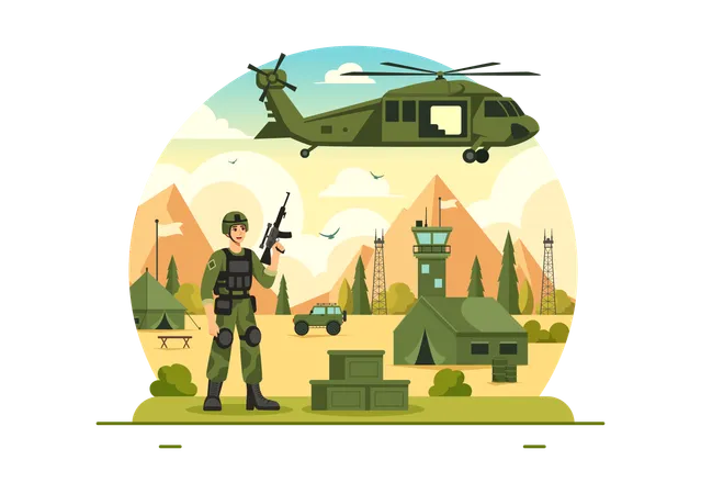 Elicottero militare  Illustration