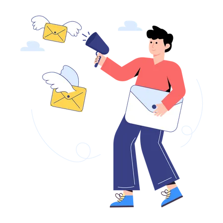 Check This Flat Illustration Of Email Advertising Illustration