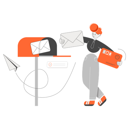 Email advertising to customers Illustration