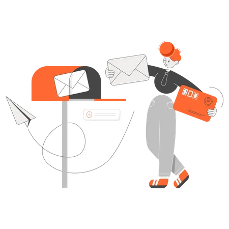 Email advertising to customers  Illustration