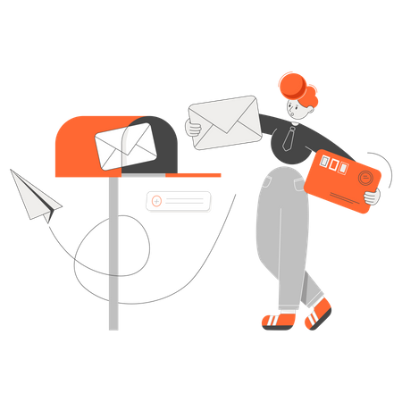 Email advertising to customers  Illustration