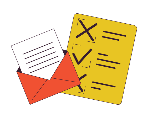 Email and checklist  Illustration